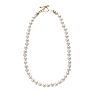 9mm Pearl 14K Yellow Gold Toggle Clasp Necklace