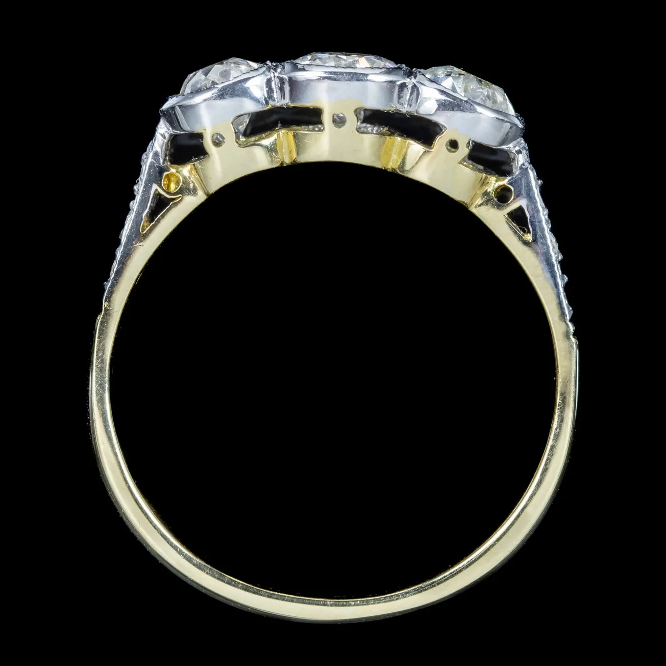 Antique Edwardian Diamond Trilogy Ring 1.7ct Total