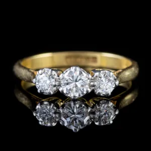 Antique Edwardian Diamond Trilogy Ring Platinum 18Ct Gold  Circa 1910