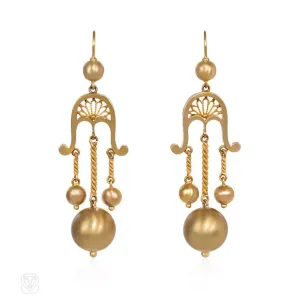 Antique gold girandole earrings