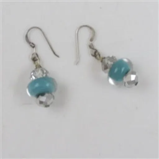 Aqua Handmade Bead Earrings Lampwork Earrings