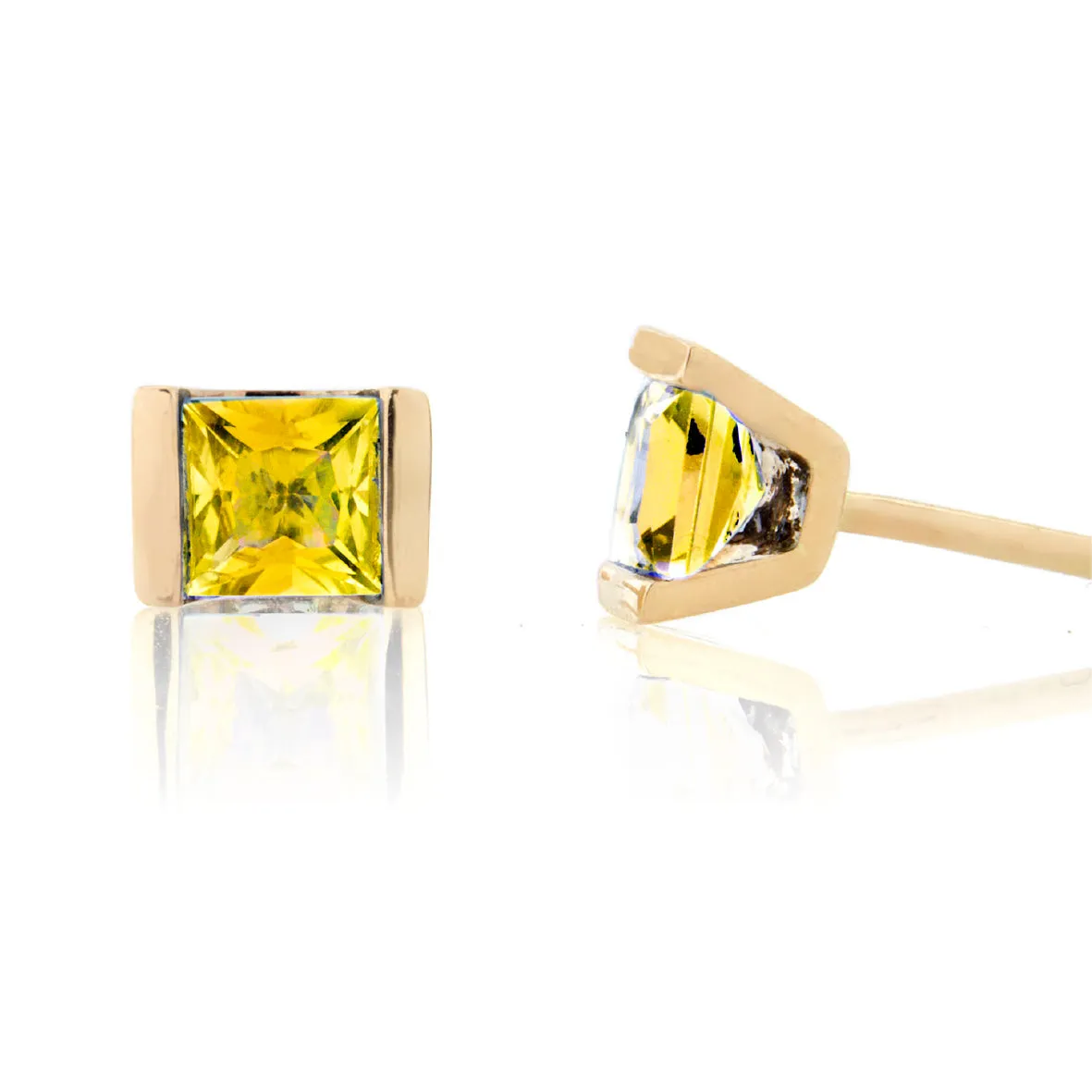 ARCHIE Geometrisch Yellow Sapphire studs