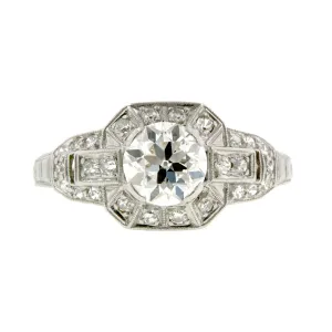 Art Deco Engagement Ring, Old Euro 0.94ct