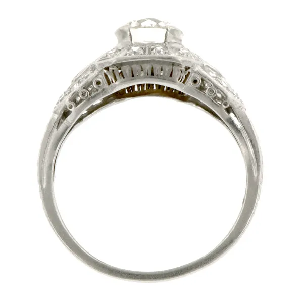 Art Deco Engagement Ring, Old Euro 0.94ct