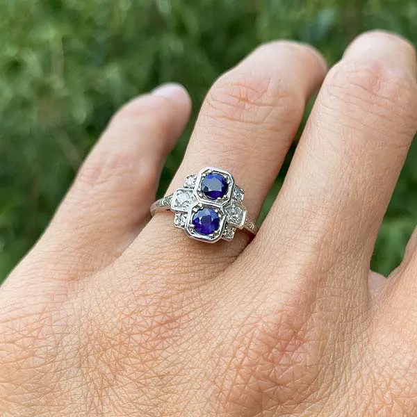 Art Deco Sapphire & Diamond Ring