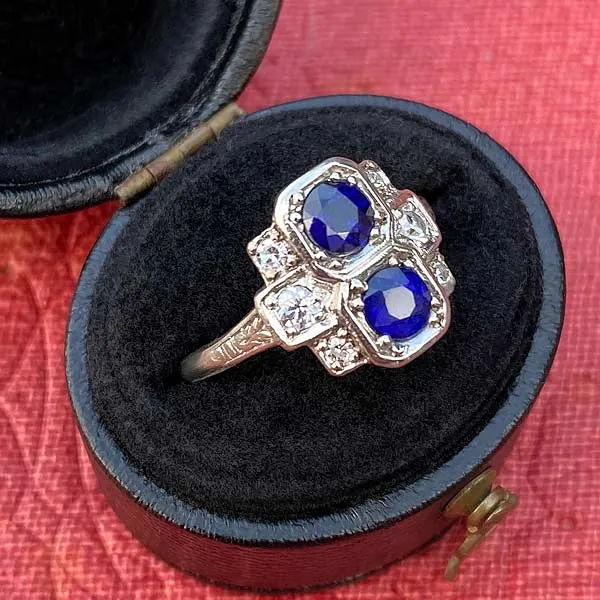 Art Deco Sapphire & Diamond Ring