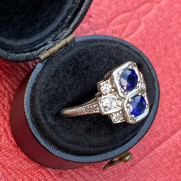 Art Deco Sapphire & Diamond Ring