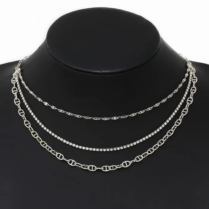 Assorted Chain Layered Chort Necklace