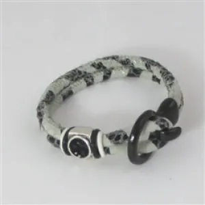 Black & White Leather Bracelet