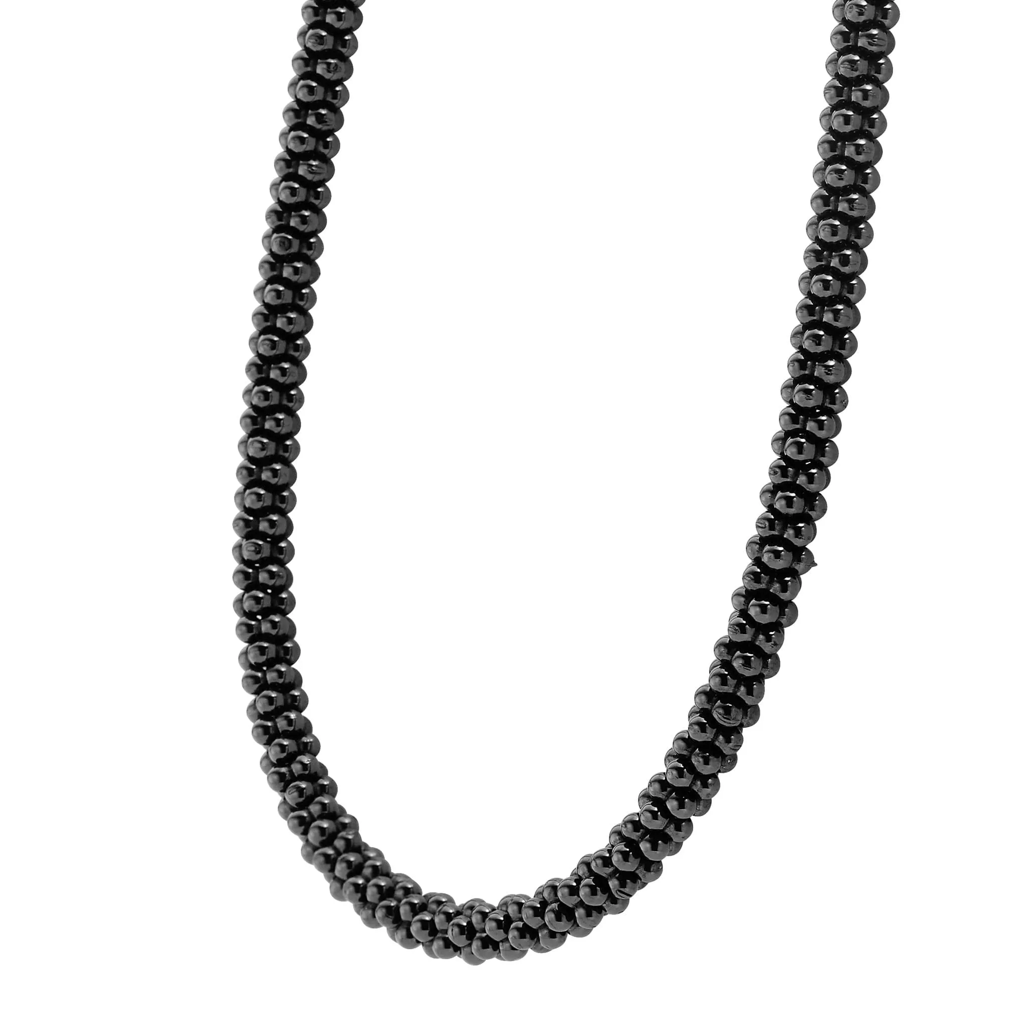 Black Caviar 5mm Ceramic Beaded Necklace