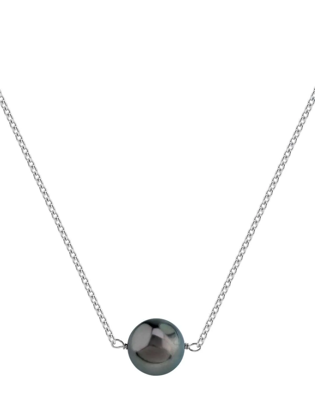 Black Tahitian Pearl Floating Solitaire Pendant