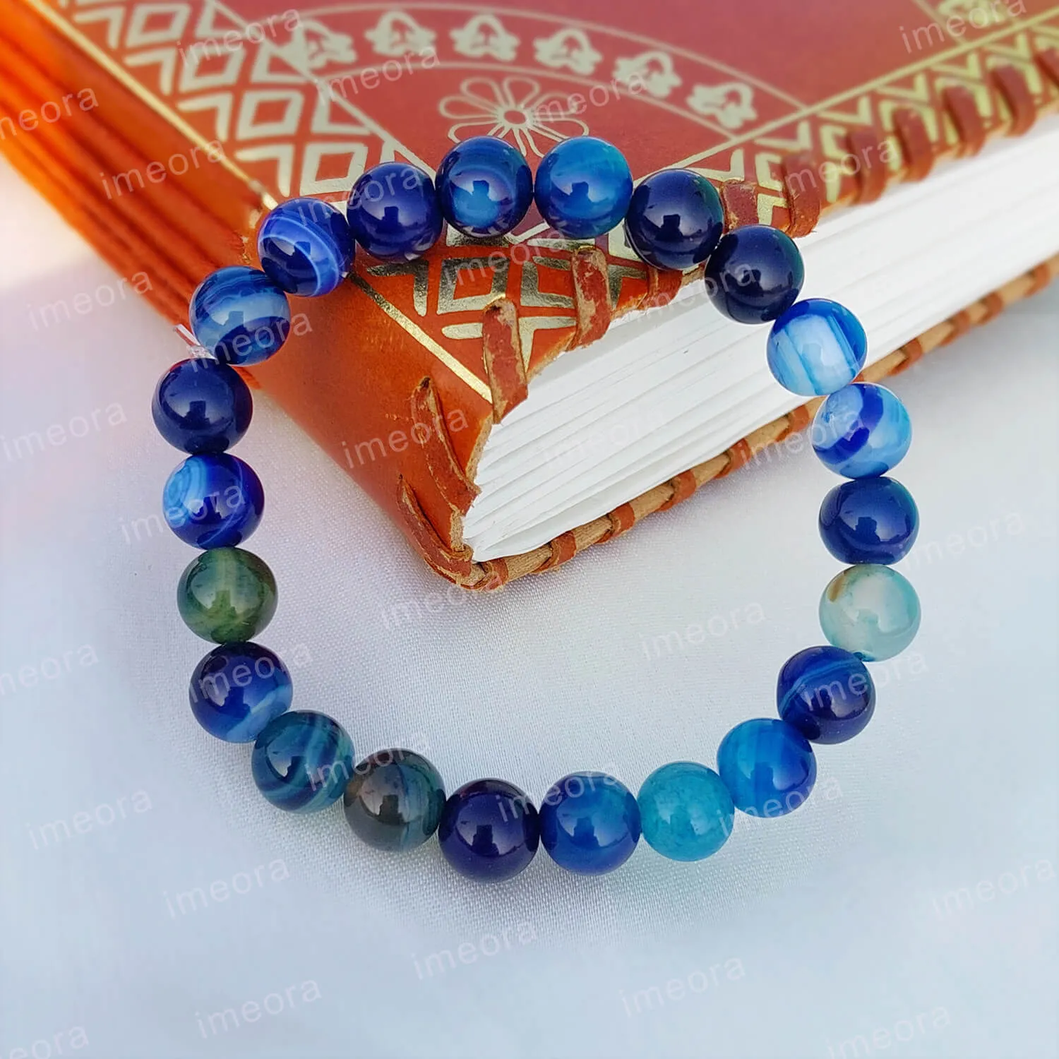 Blue Agate 8mm Stone Bracelet