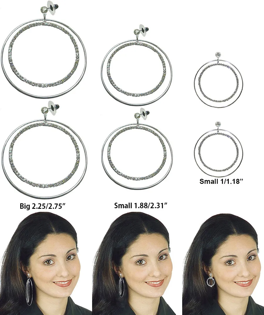 Brand jcgy Crystal Double Hoops Earrings Crystal Silvery White Movement Earrings AD89800-8131