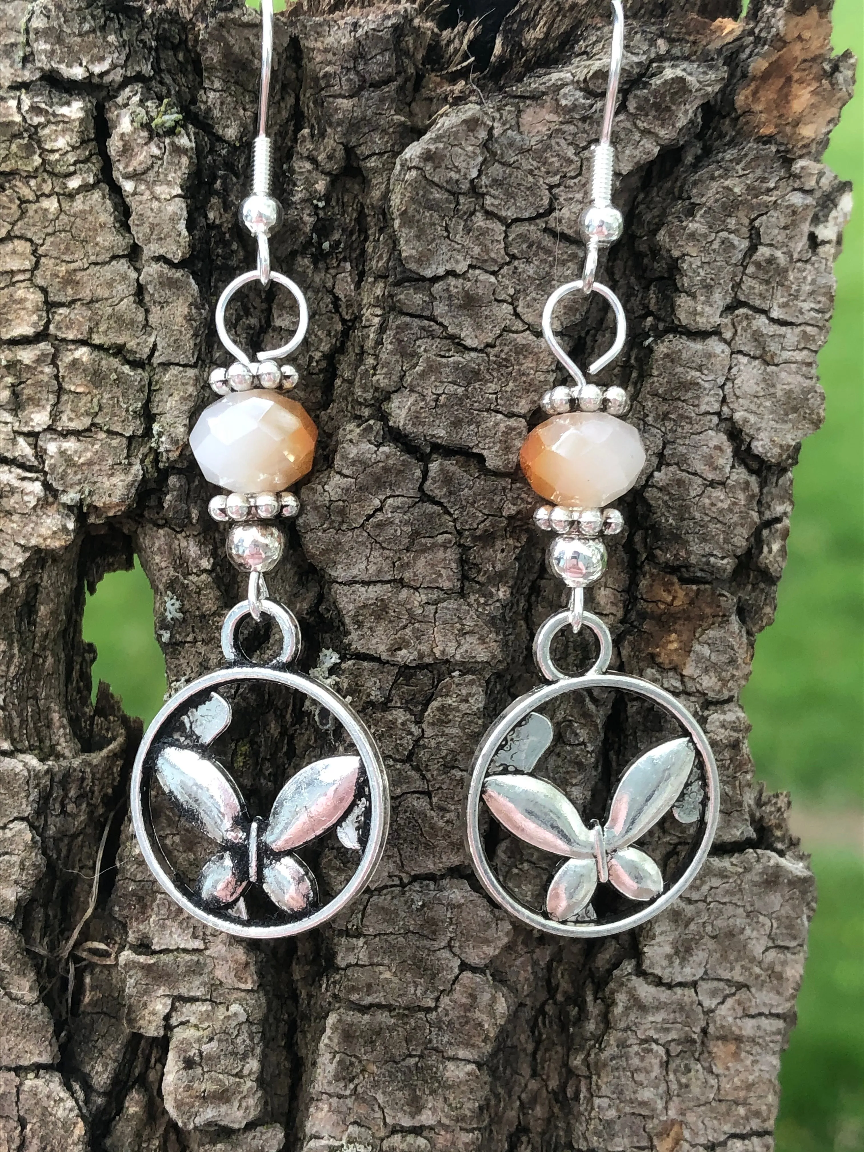 Butterfly Earrings peach