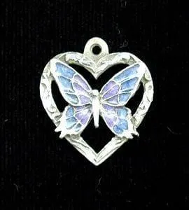 Butterfly in Heart Adjustable Cord Necklace