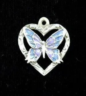 Butterfly in Heart Adjustable Cord Necklace