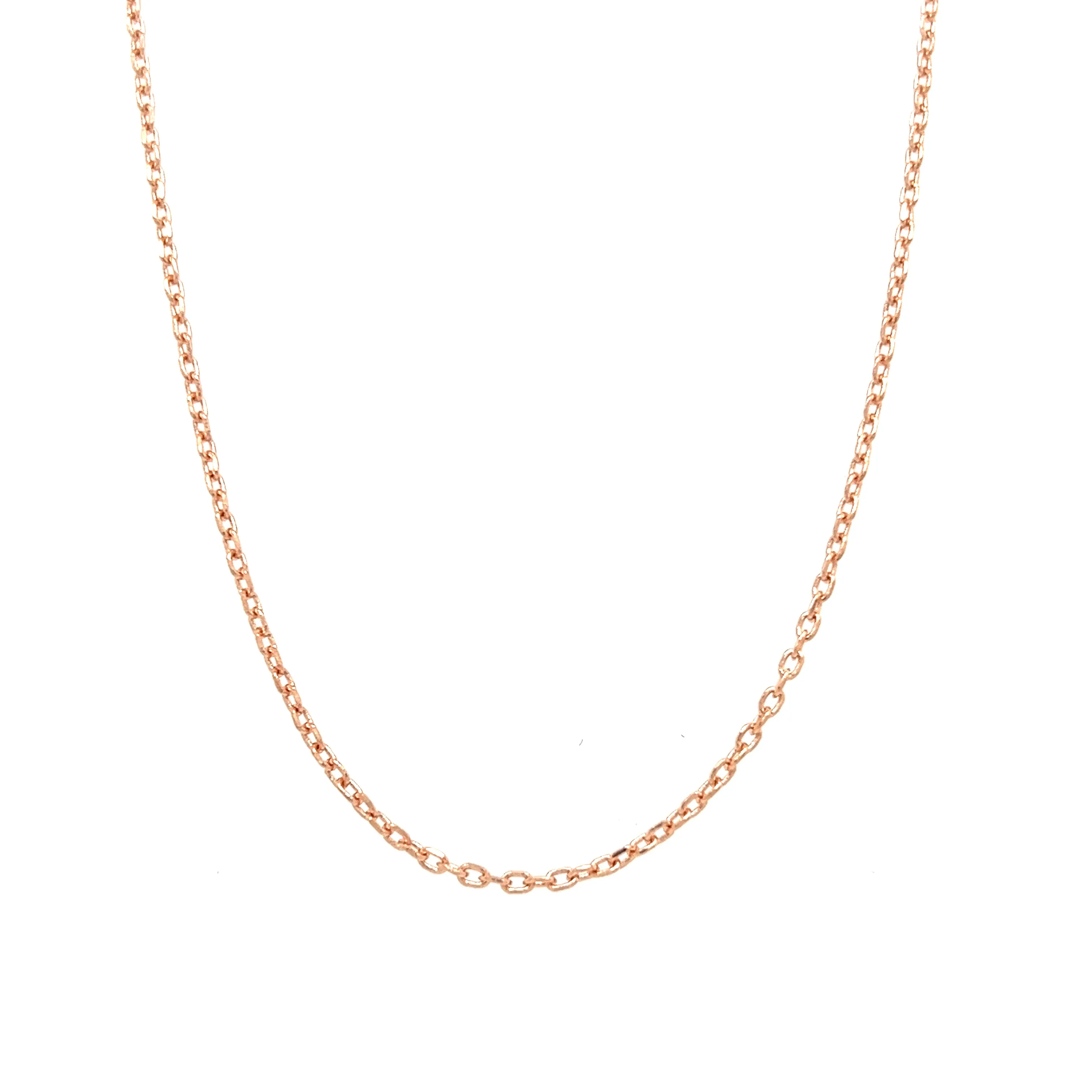 Cable Chain 1.4mm with 16in of Length in 14K Rose Gold