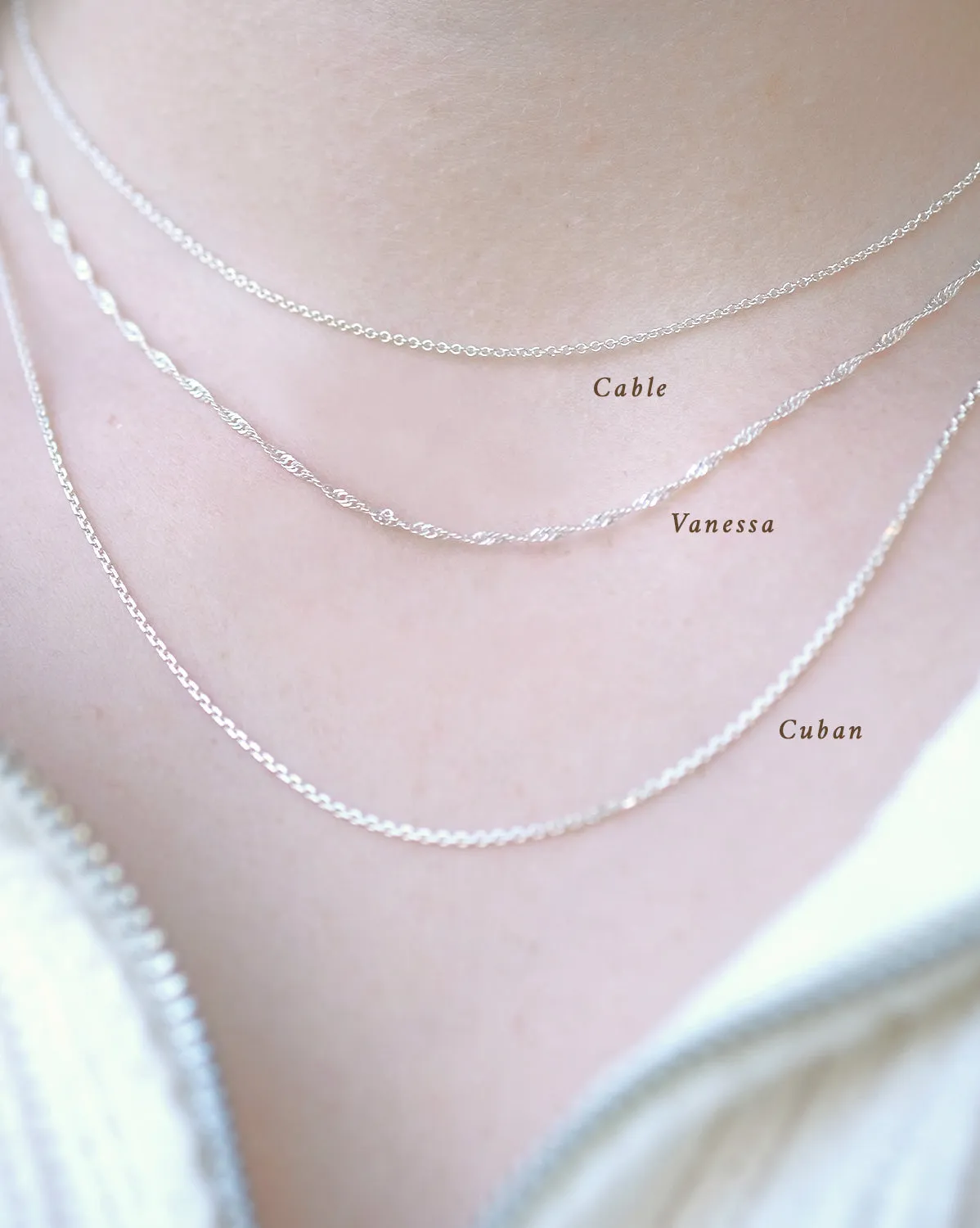 Cable Chain Necklace - Sterling Silver