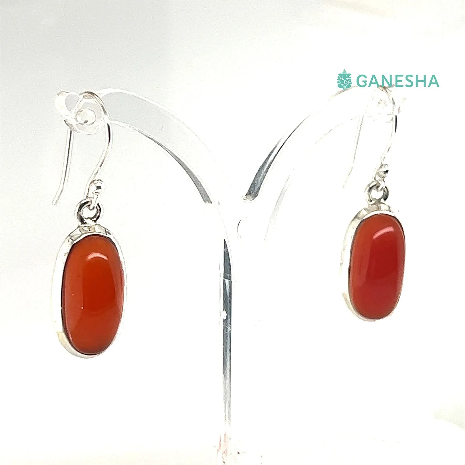 Carnelian Earrings - Sterling Silver (925)