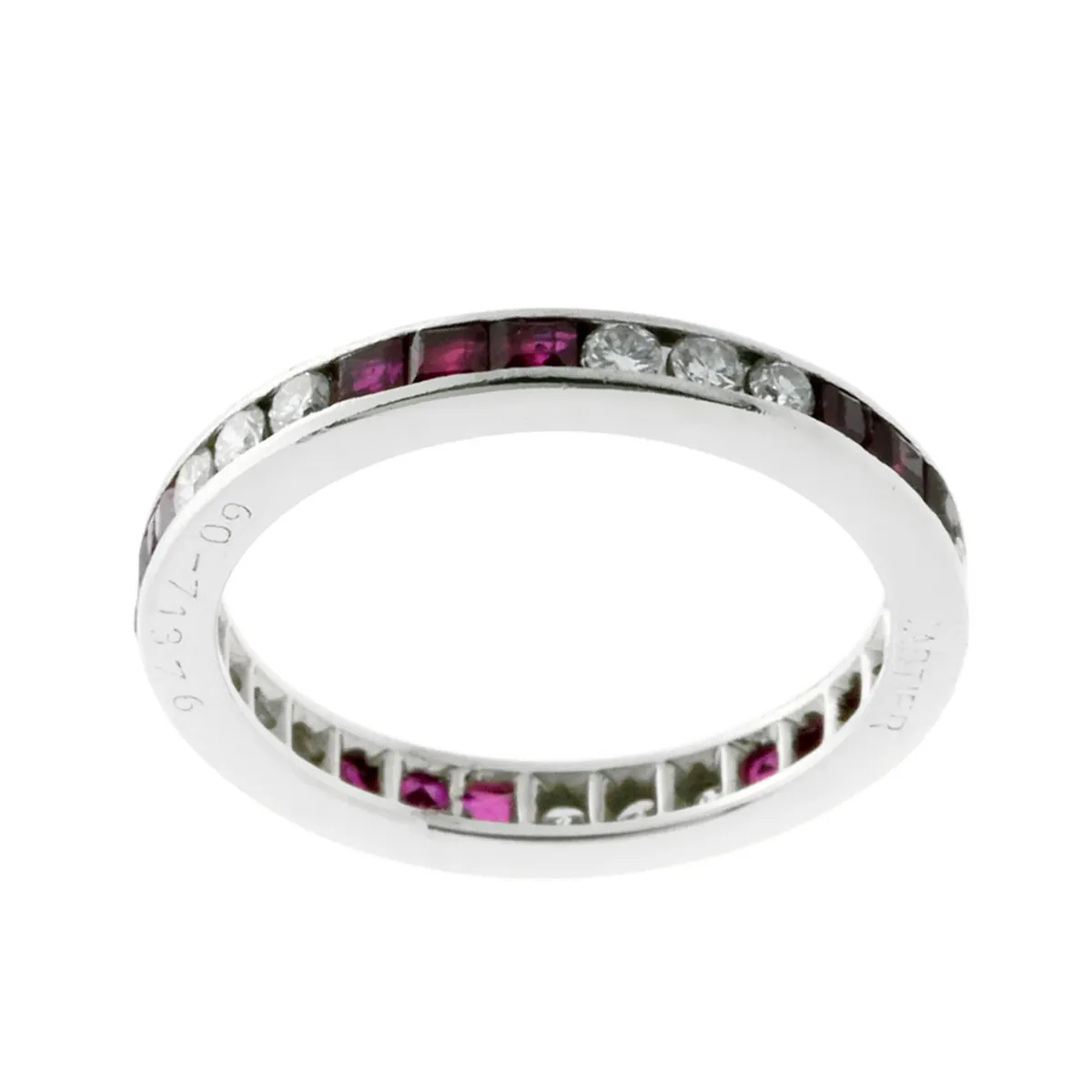 Cartier Diamond Ruby Eternity Platinum Ring