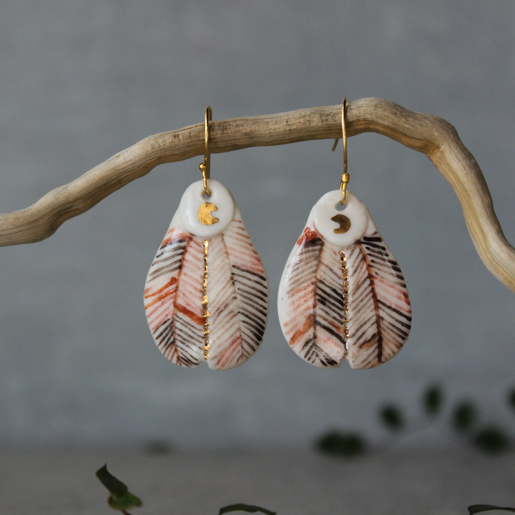 Ceramic Earrings 'Wings' #3