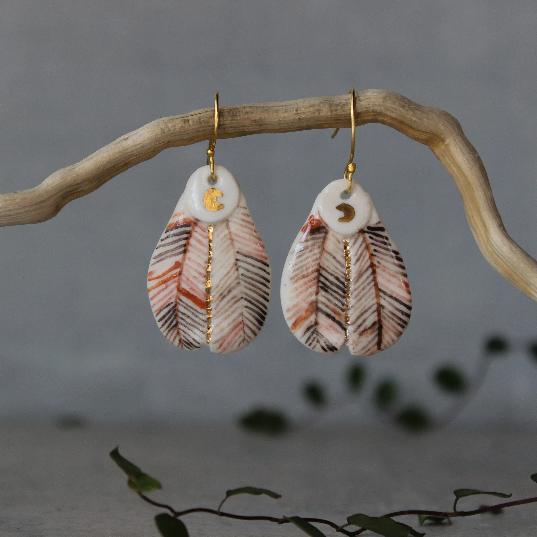 Ceramic Earrings 'Wings' #3