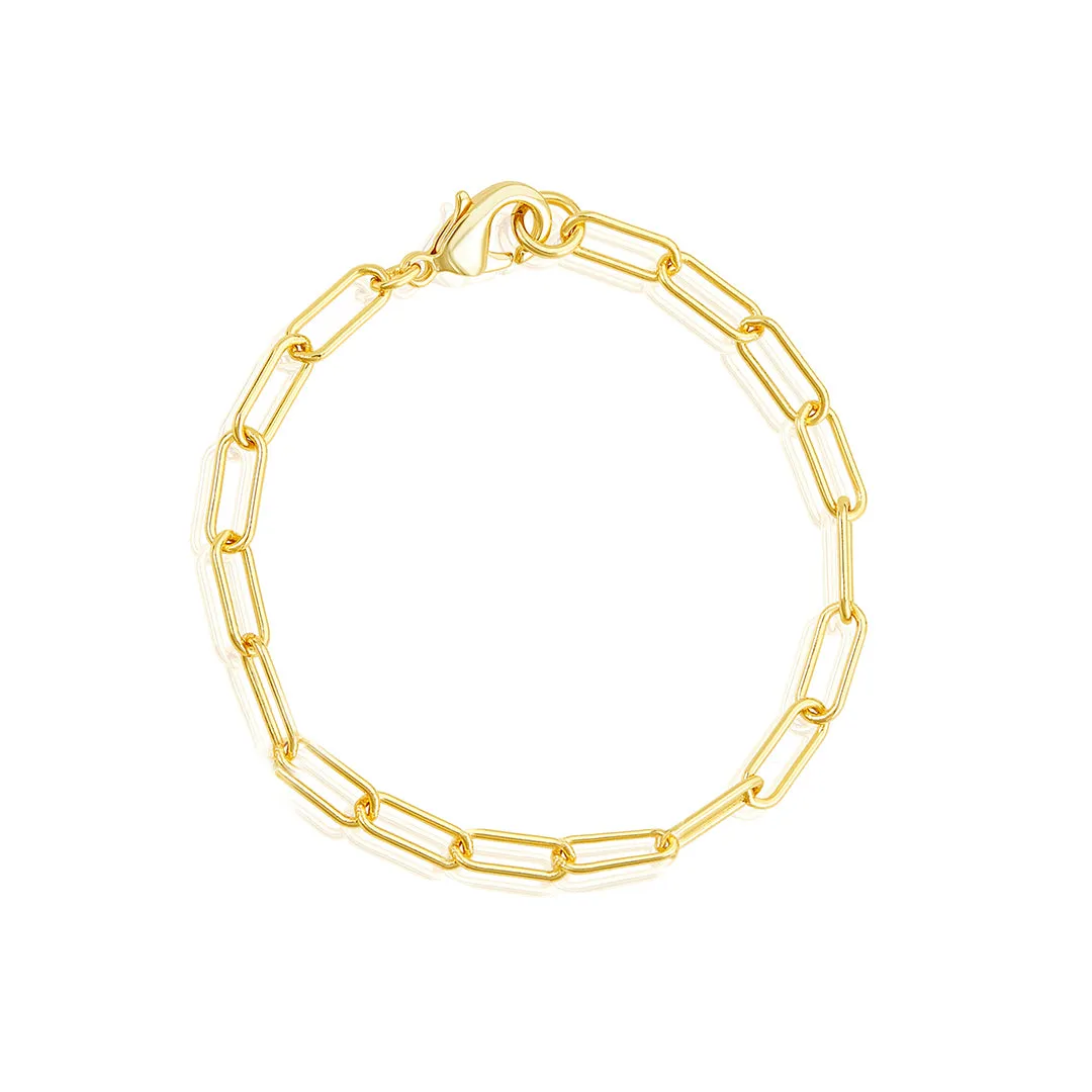 Chunky Paper Clip Chain Bracelet gold