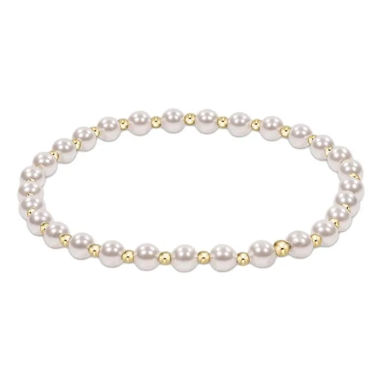 Classic Grateful Pattern Bead Bracelet - Pearl