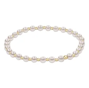 Classic Grateful Pattern Bead Bracelet - Pearl