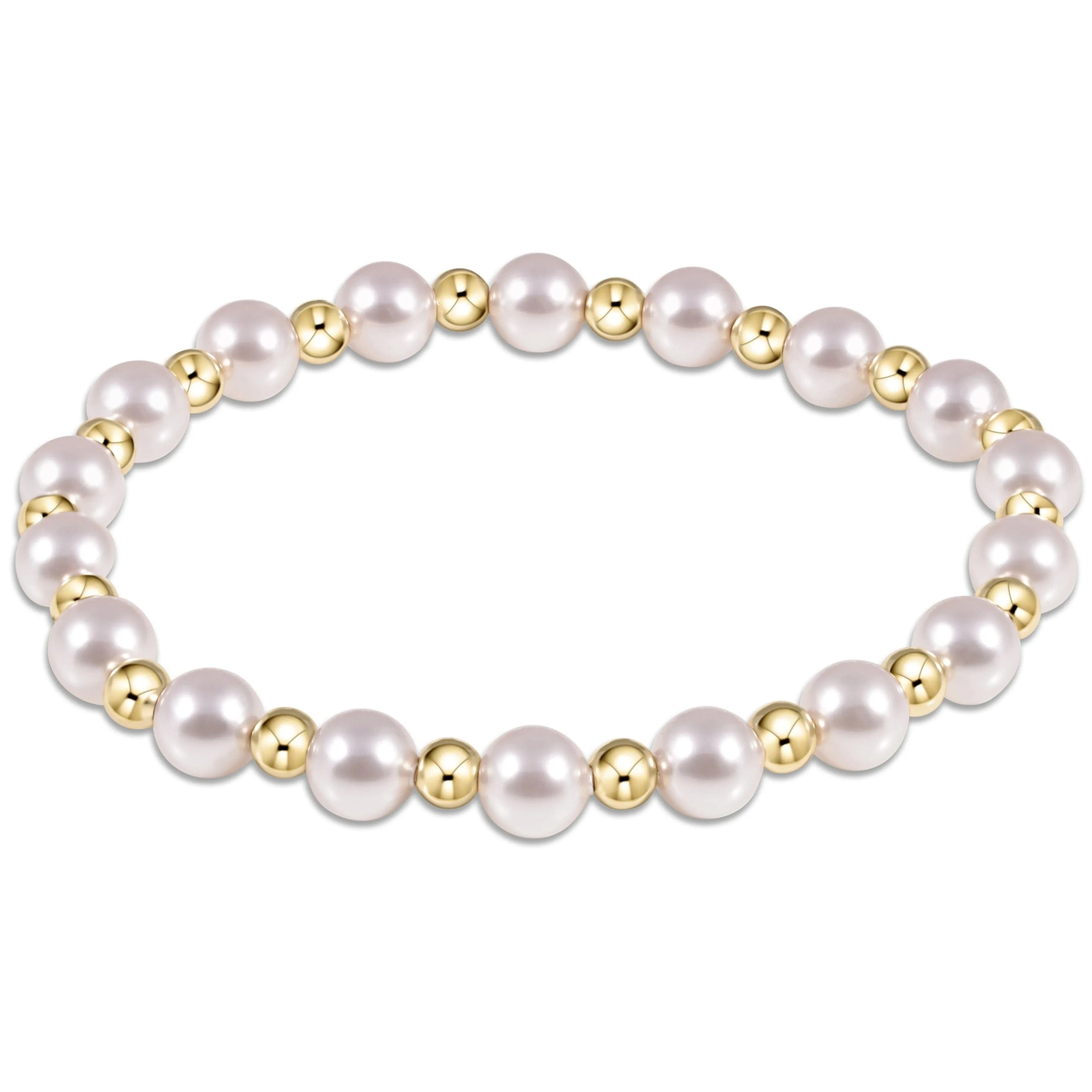 Classic Grateful Pattern Bead Bracelet - Pearl