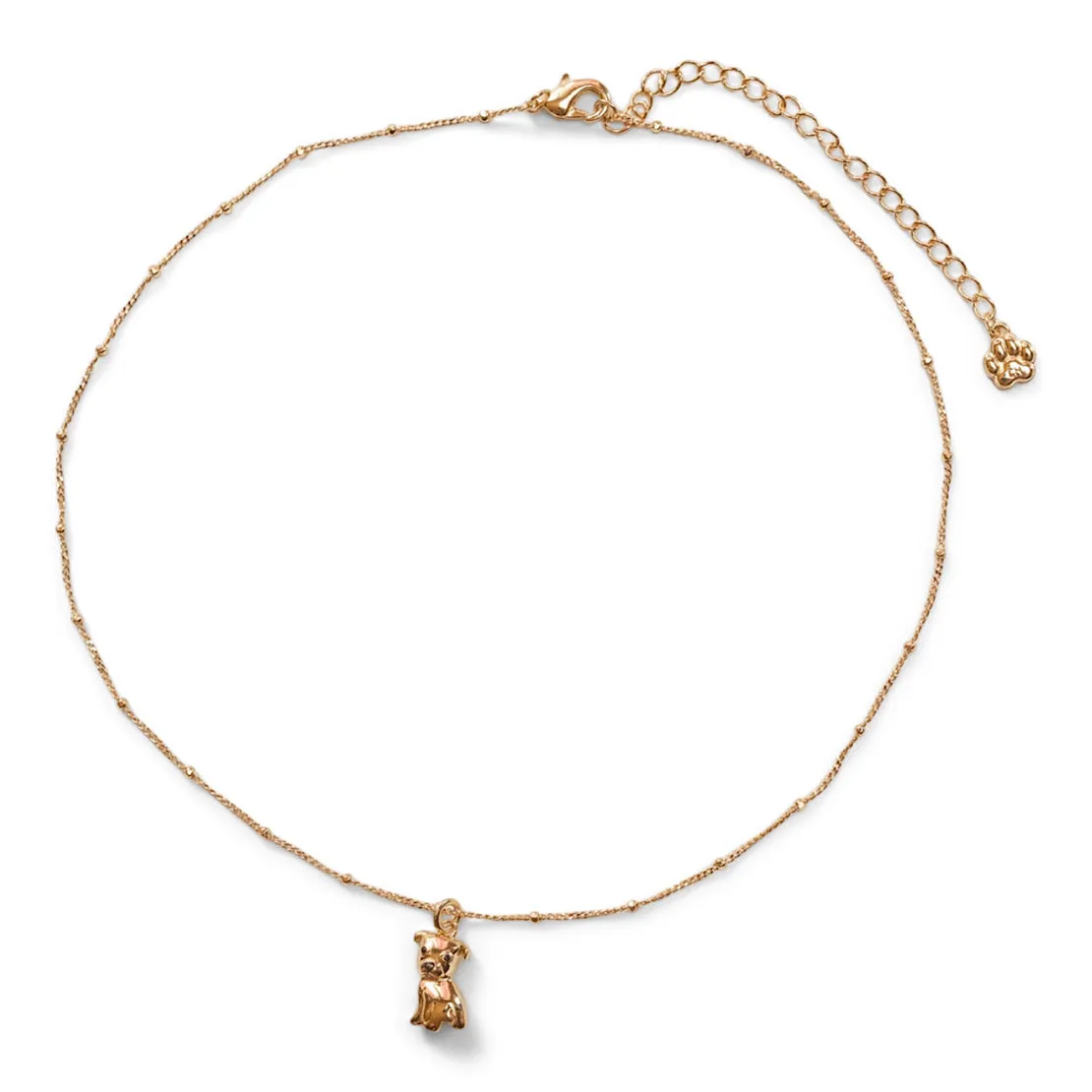 Cloud Haven Pit Bull Sweetie Pendant Necklace in Truffle Gold