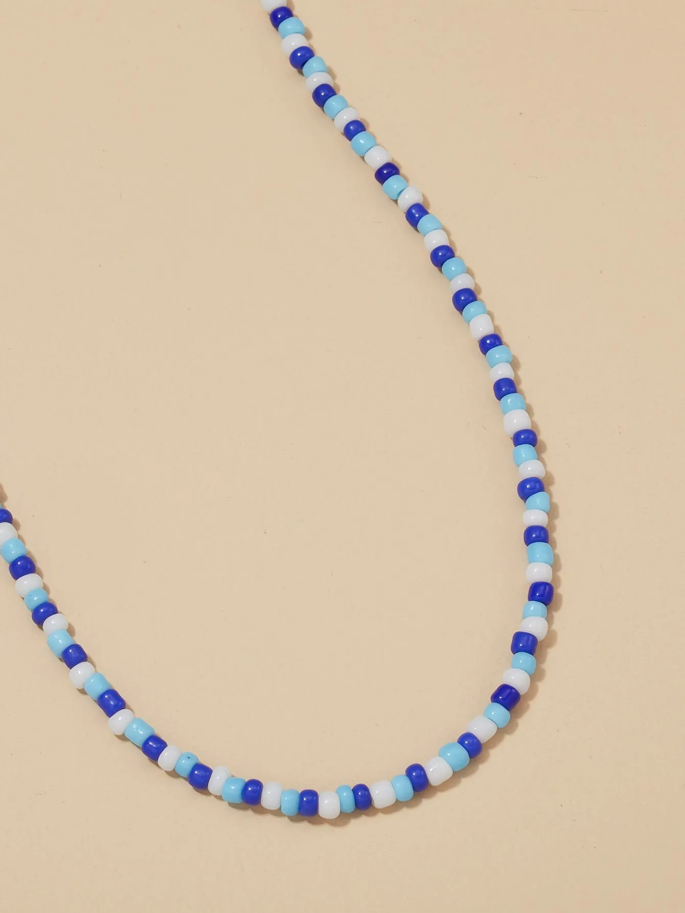 Colorful White and Blue Beaded Necklace for Women Girls Accessories Jewelry