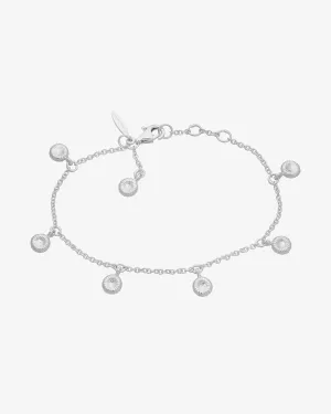 Coral drop full bracelet silver