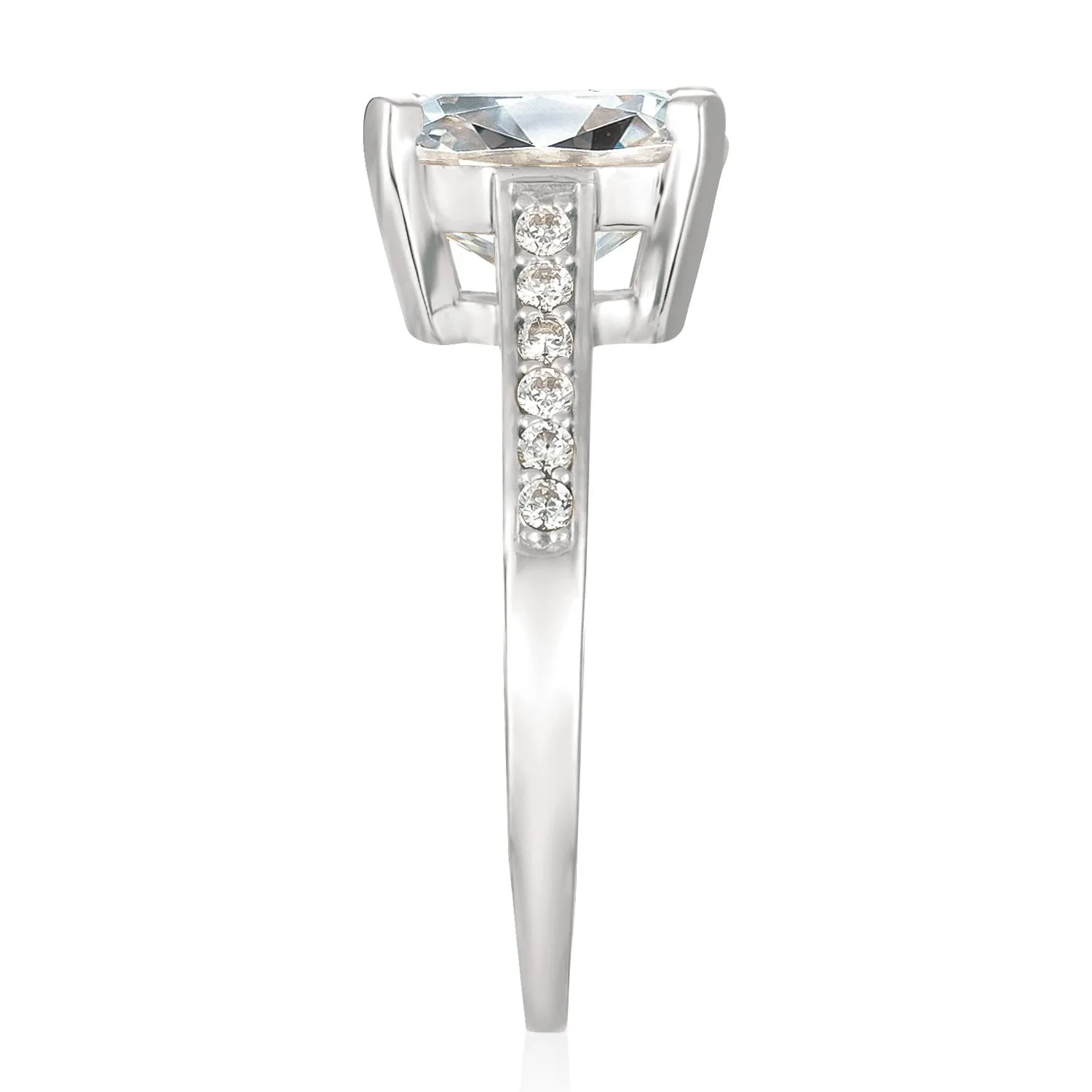 CRISLU Radiant Cushion Cut Ring finished in Pure Platinum