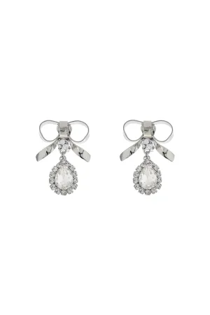 Crystal Bow Drop Earrings