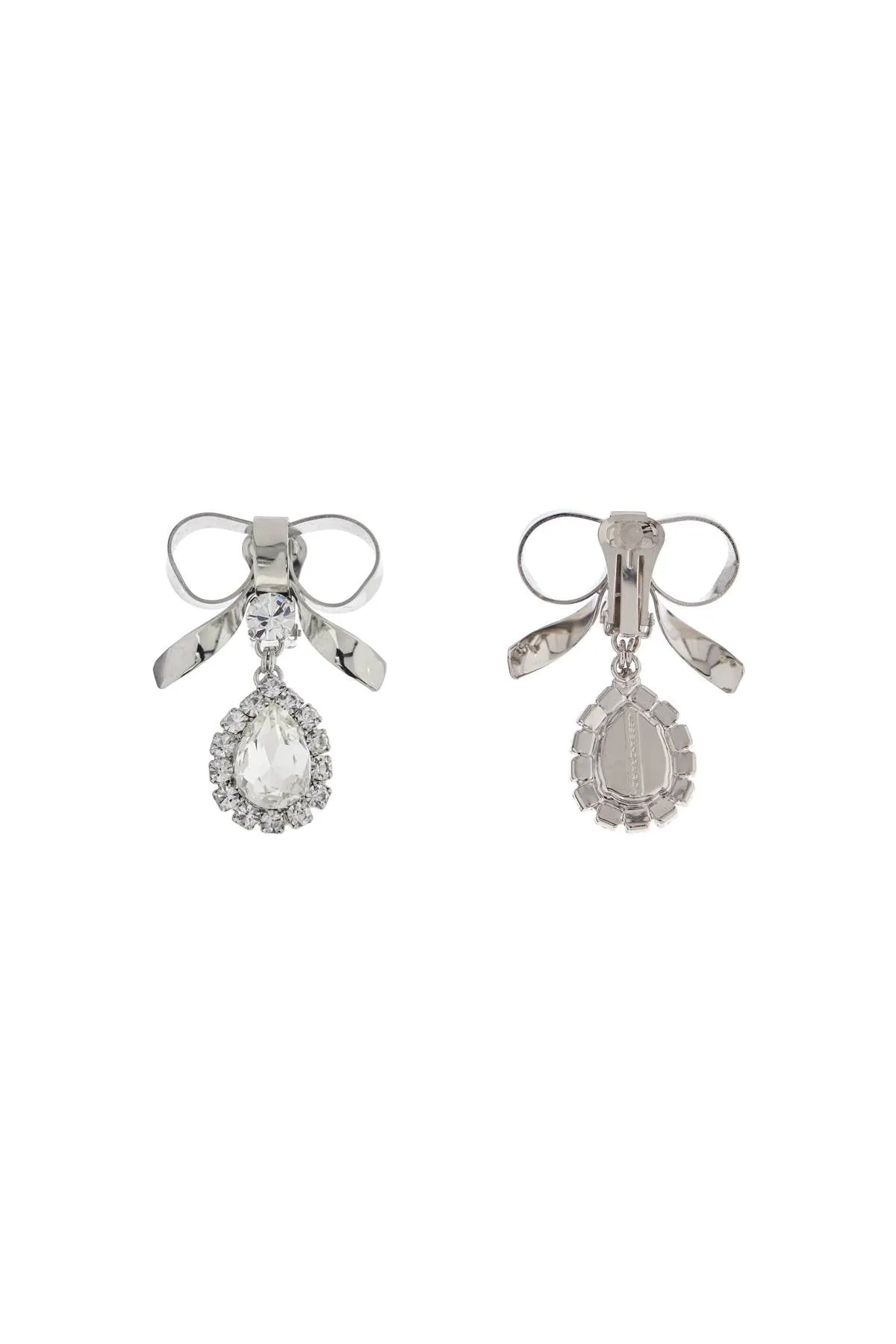 Crystal Bow Drop Earrings