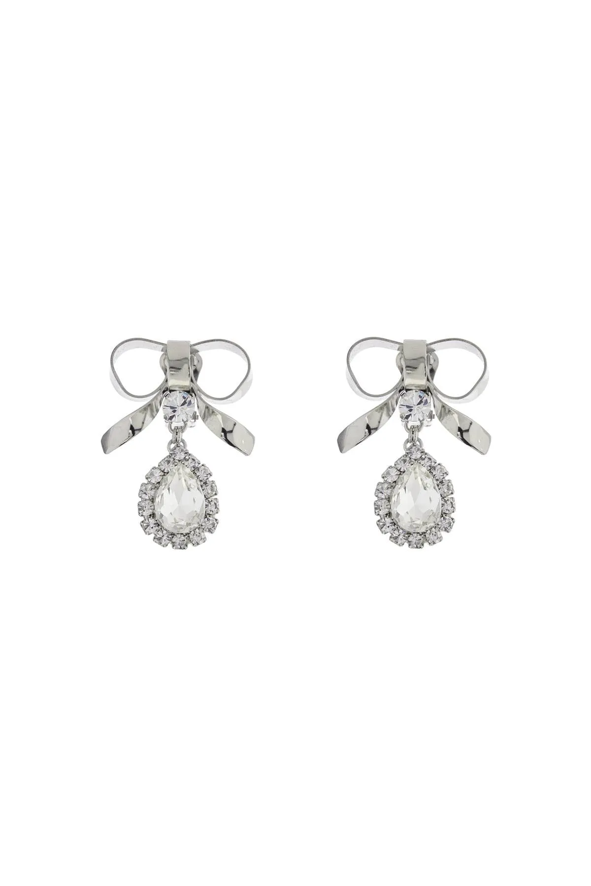 Crystal Bow Drop Earrings