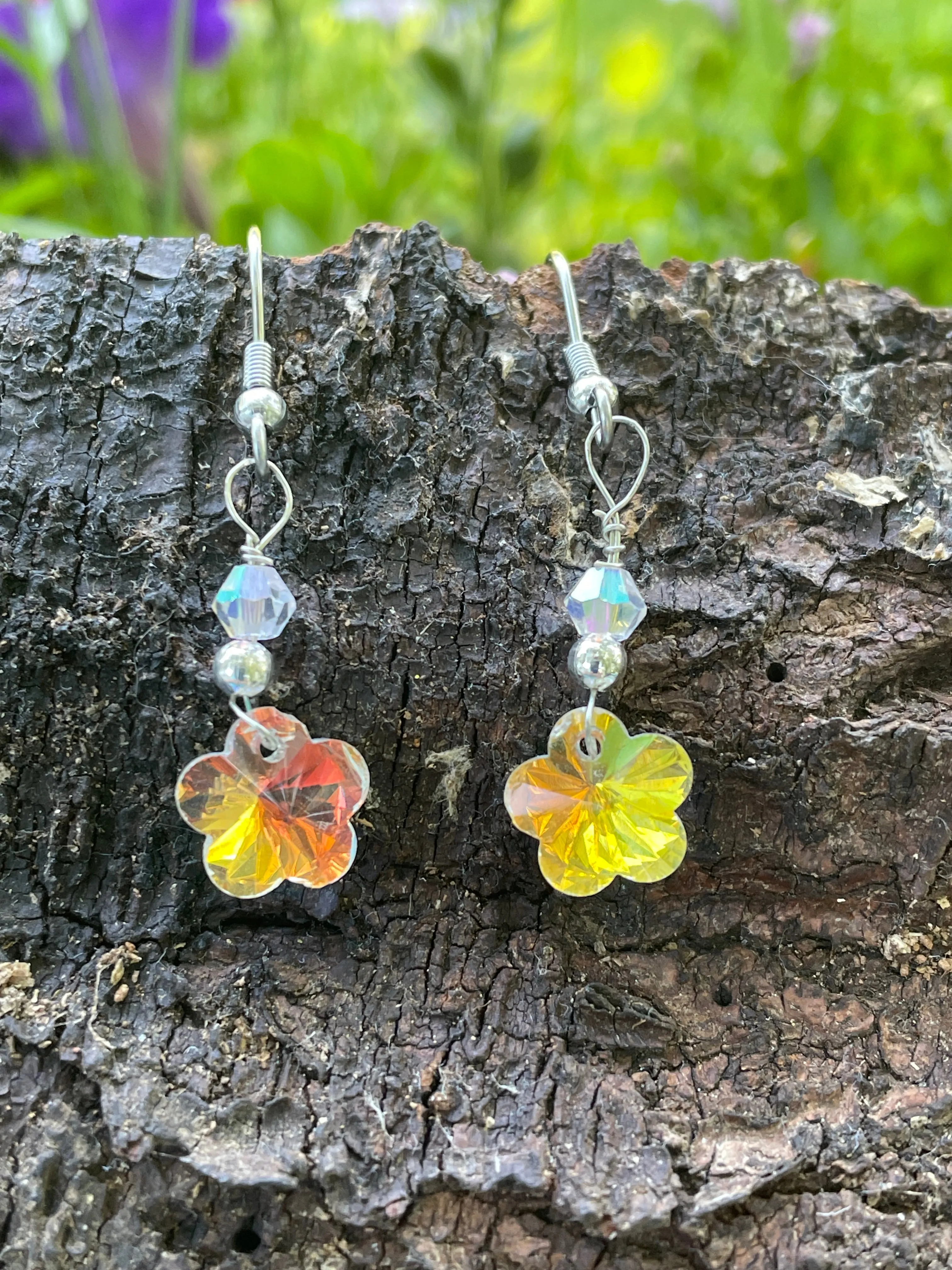 Crystal Flower Earrings