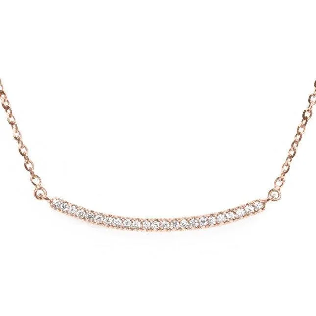 Curve Diamond Bar Necklace