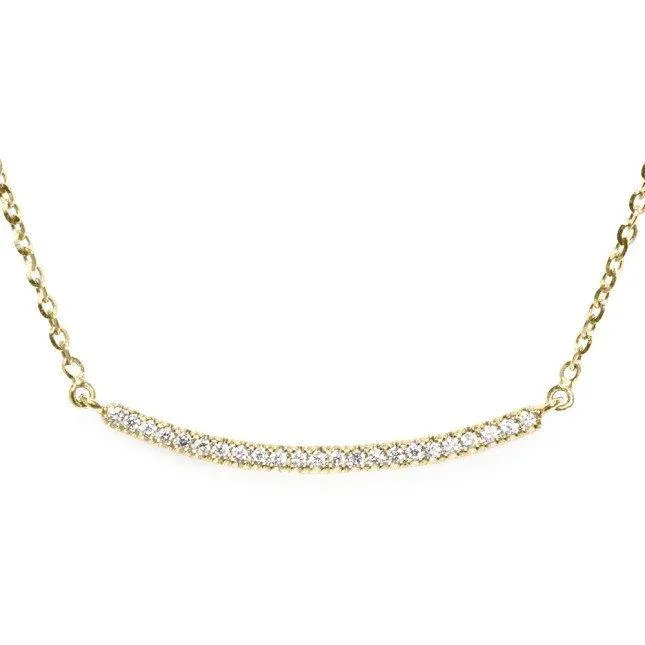 Curve Diamond Bar Necklace