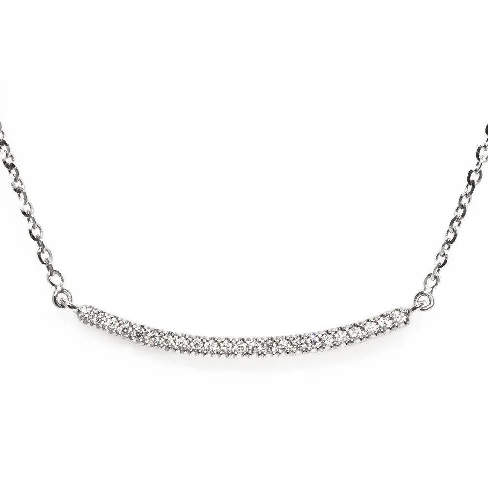 Curve Diamond Bar Necklace