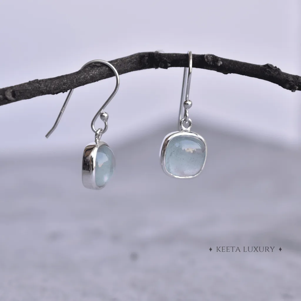 Cushion Conquer - Aquamarine Earrings