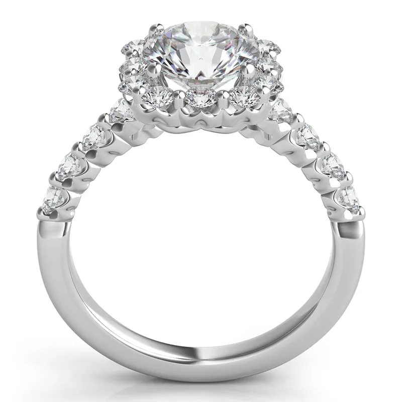 Cushion-Shaped Halo Diamond Engagement Ring