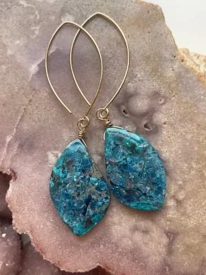 Custom Shattuckite Earrings Gold Filled Statement Earrings