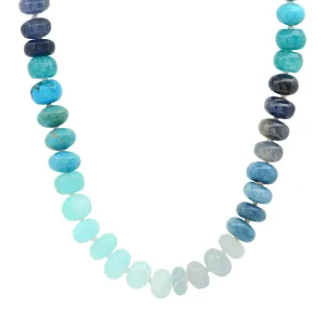 Denim Baby Rainbow Semiprecious Beaded Necklace