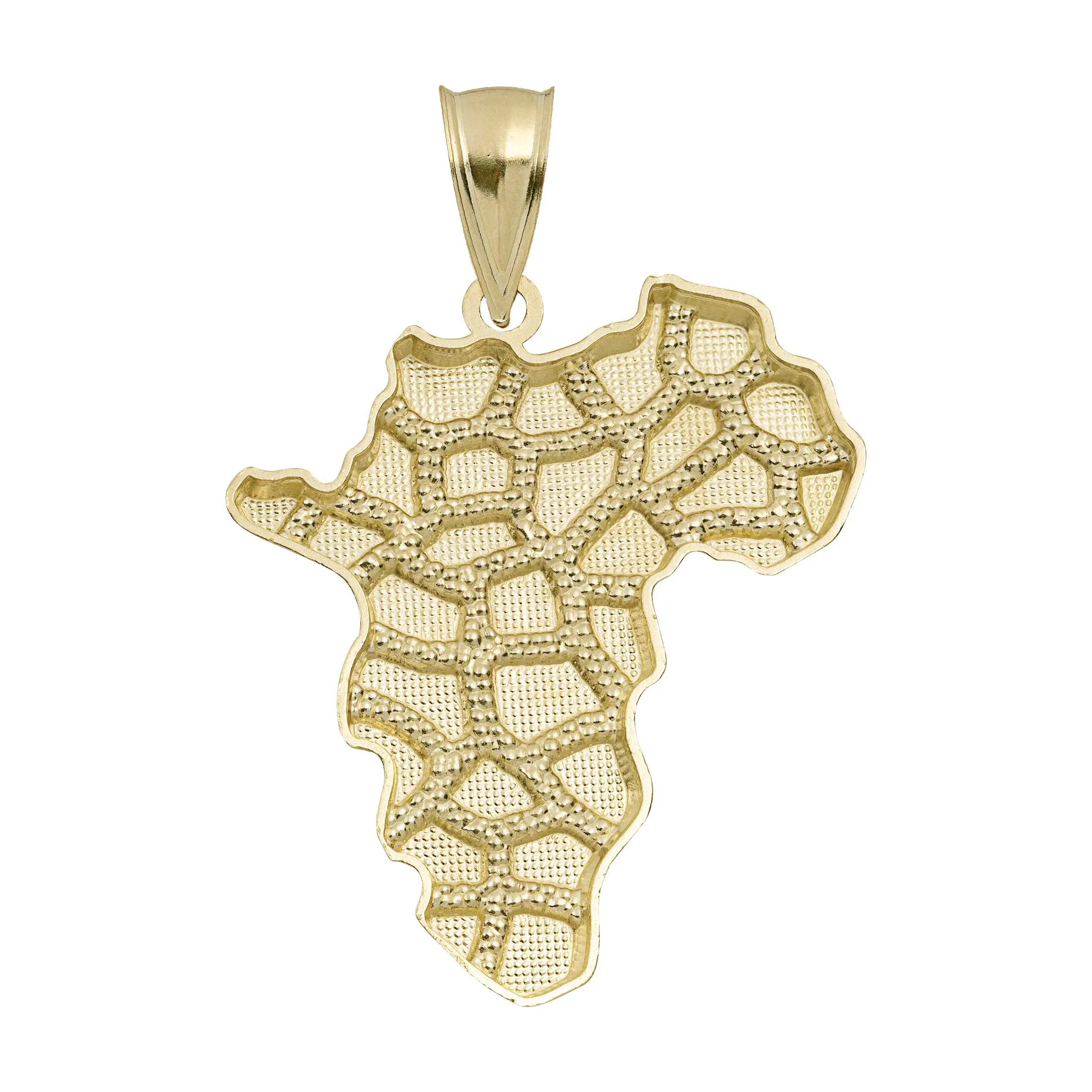 Diamond-Cut Nugget Pendant Solid 10K Yellow Gold