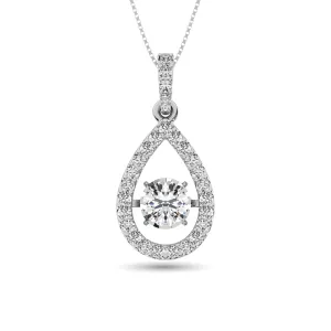 Diamond Shimmering Pear Shape Pendant 1 3/8 ct tw in 14K White Gold