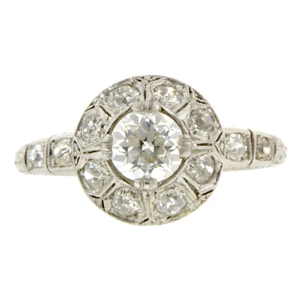 Edwardian Engagement Ring, Old Euro 0.61ct