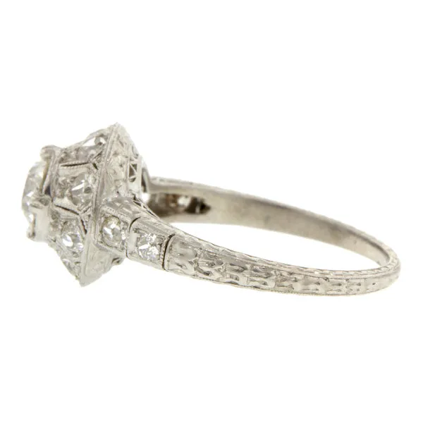 Edwardian Engagement Ring, Old Euro 0.61ct