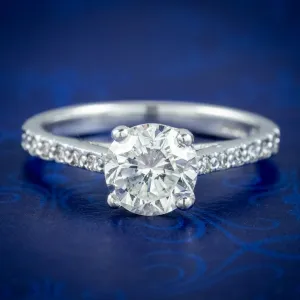 Edwardian Style Diamond Solitaire Engagement Ring 1.10ct Diamond